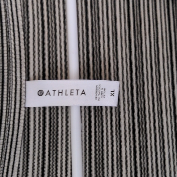 Athleta Cloudlight Stratus Long Sleeve Top Women's Black Cream Striped Size XL - Picture 5 of 7